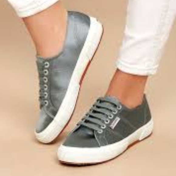 Superga Shoes - Superga Grey Canvas Slip On Sneakers 40 9